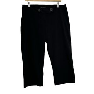 Lane Bryant Pants Black Cropped Dressy Cuffed Size 16 Rayon Nylon Spandex EUC